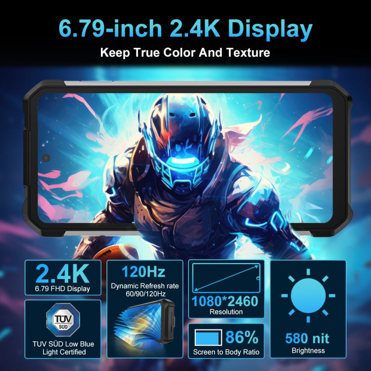 Unihertz 8849 Tank 2 Pro  Projector Rugged Phone, 12GB+256GB, 6.79 inch Android 14 MTK6789 Octa Core, Network: 4G (Black)