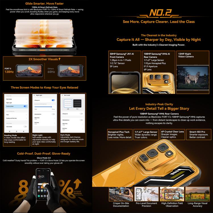 Blackview Oscal FORT 5, 12GB+256GB, 6.78 inch Android 16 Mediatek MT8781 Helio G100 Octa Core, Network: 4G, OTG, NFC