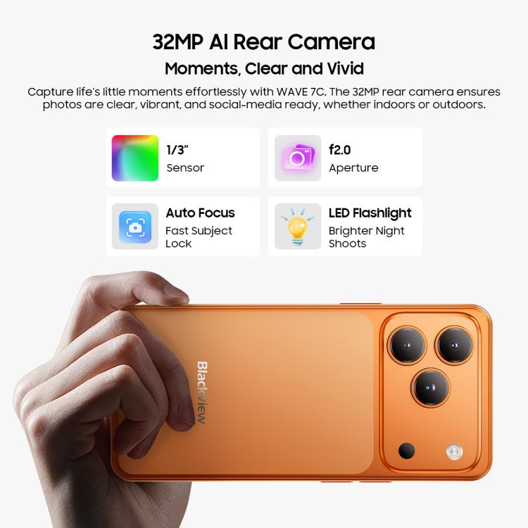 Blackview WAVE 7C, 4GB+64GB, 6.56 inch Android 16 Unisoc UMS312 Tiger T310 Quad Core, Network: 4G, OTG, 4GB+64GB
