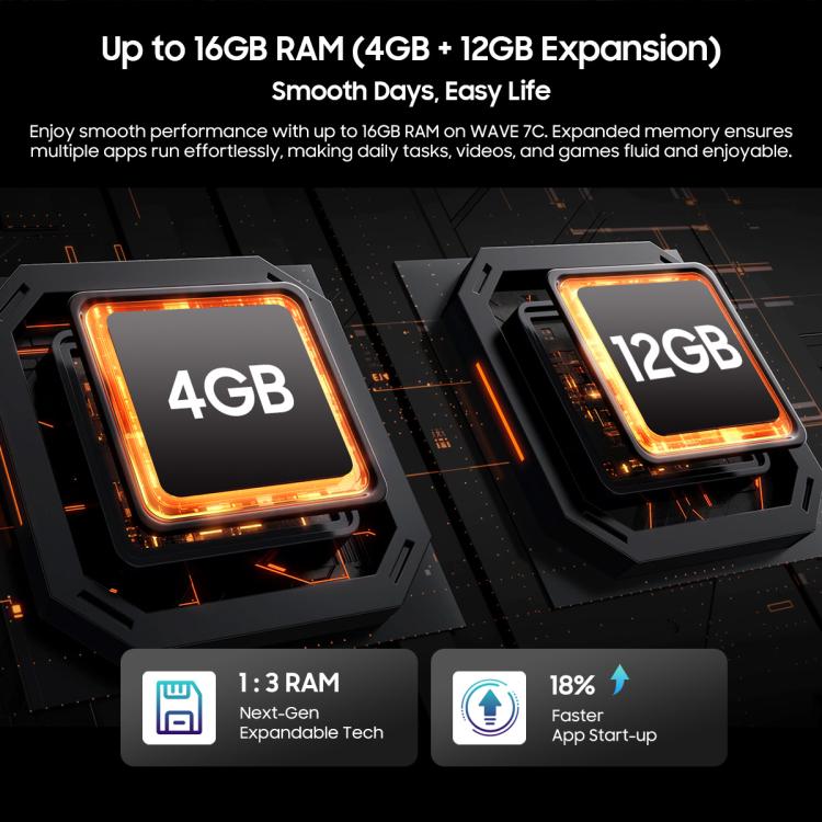 Blackview WAVE 7C, 4GB+64GB, 6.56 inch Android 16 Unisoc UMS312 Tiger T310 Quad Core, Network: 4G, OTG, 4GB+64GB