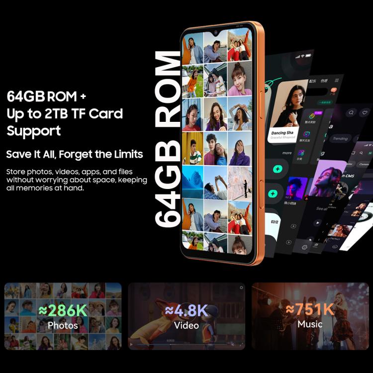 Blackview WAVE 7C, 4GB+64GB, 6.56 inch Android 16 Unisoc UMS312 Tiger T310 Quad Core, Network: 4G, OTG, 4GB+64GB
