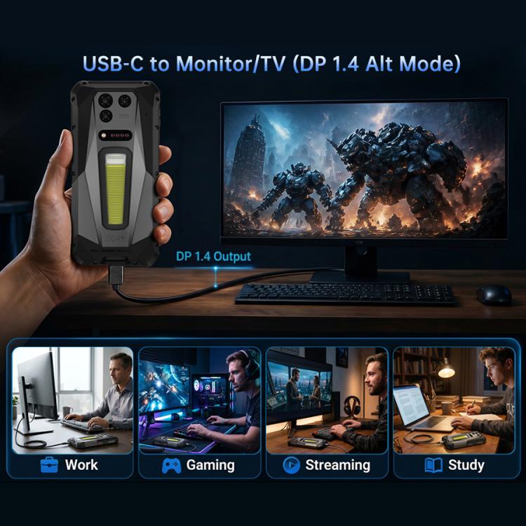 Unihertz 8849 Tank 5 Projector Rugged Phone, 18GB+512GB, Side Fingerprint, Night Vision, 6.73 inch Android 16 MediaTek MT6989 Dimensity 9400e Octa Core, Network: 5G, NFC, Tank 5 18GB+512GB