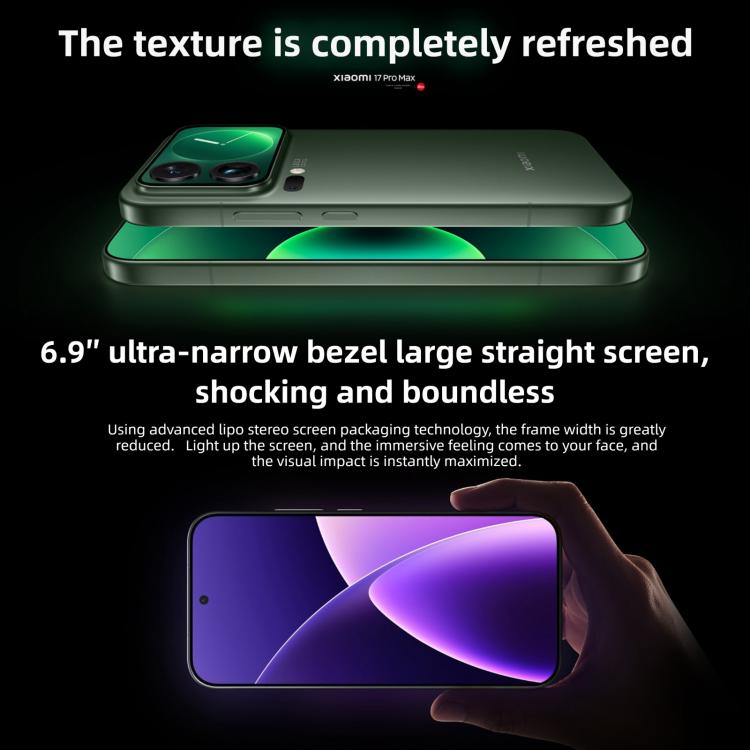 Xiaomi 17 Pro Max, 16GB+1TB, 3D Ultrasonic Fingerprint, 6.9 inch + 2.9 inch Xiaomi HyperOS 3 Snapdragon 8 Elite Gen 5 Octa Core, NFC, Network: 5G, 16GB+1TB