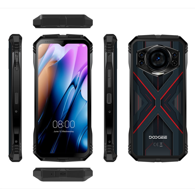 DOOGEE S Cyber, 8GB+256GB, 6.58 inch Android 14 Spreadtrum T606 Octa Core, Network: 4G, OTG, NFC (Black Red)