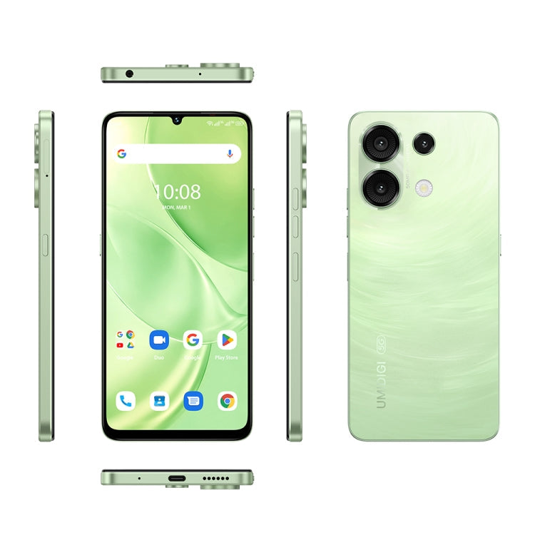 UMIDIGI G9 5G, 6GB+128GB, Side Fingerprint & Face ID Identification, 6.75 inch Android 14 UNISOC T765 Octa Core, Network: 5G (Galaxy Green)