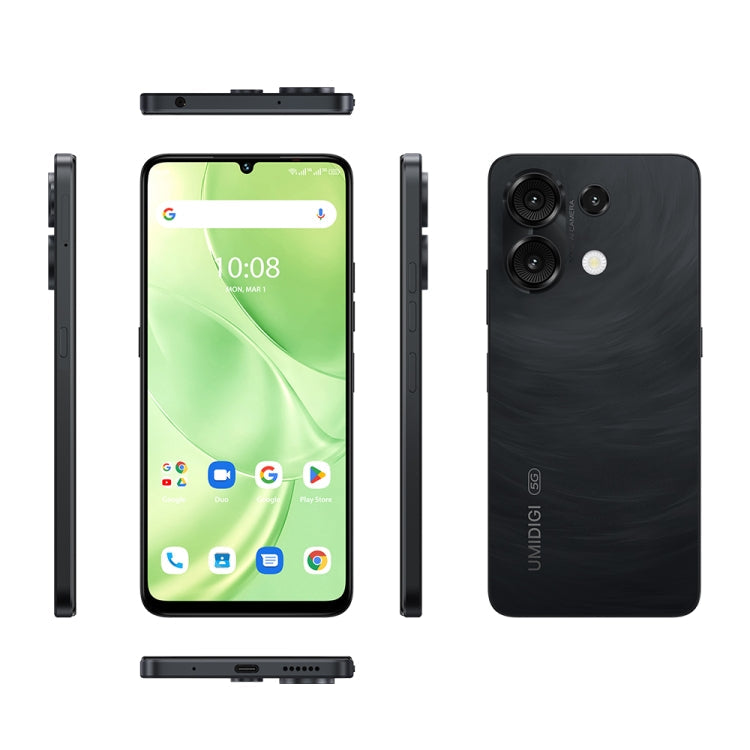 UMIDIGI G9 5G, 6GB+128GB, Side Fingerprint & Face ID Identification, 6.75 inch Android 14 UNISOC T765 Octa Core, Network: 5G (Galaxy Black)