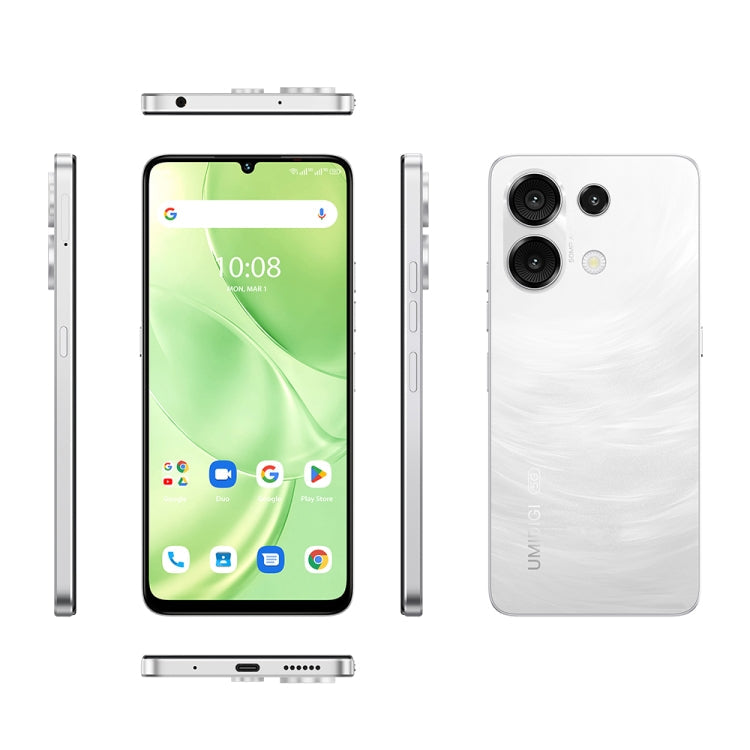 UMIDIGI G9 5G, 6GB+128GB, Side Fingerprint & Face ID Identification, 6.75 inch Android 14 UNISOC T765 Octa Core, Network: 5G (Galaxy White)