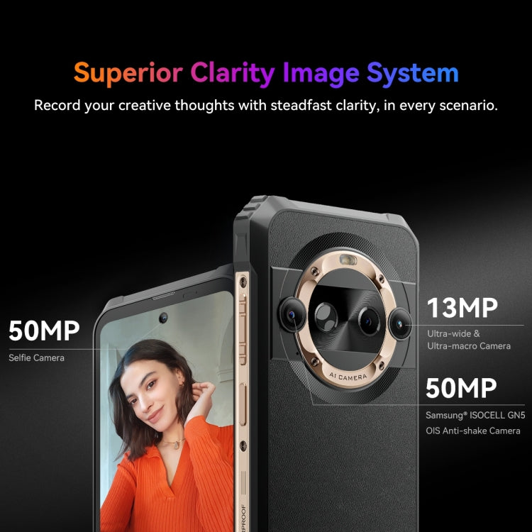 Blackview BL9000 Pro 5G, Thermal Imaging Camera, 12GB+512GB, IP68/IP69K/MIL-STD-810H, 6.78 inch Android 14 MediaTek Dimensity 8020 Octa Core, Network: 5G, NFC, OTG (Gold)