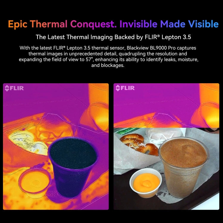 Blackview BL9000 Pro 5G, Thermal Imaging Camera, 12GB+512GB, IP68/IP69K/MIL-STD-810H, 6.78 inch Android 14 MediaTek Dimensity 8020 Octa Core, Network: 5G, NFC, OTG (Gold)