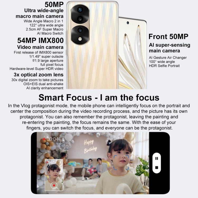 Triple Back Cameras, Screen Fingerprint Identification, 6.78 inch Magic UI 6.1 Dimensity 9000 Octa Core up to 3.05GHz, Network: 5G, OTG, NFC, Not Support Google Play, Honor 70 Pro+ 5G 12GB+256GB