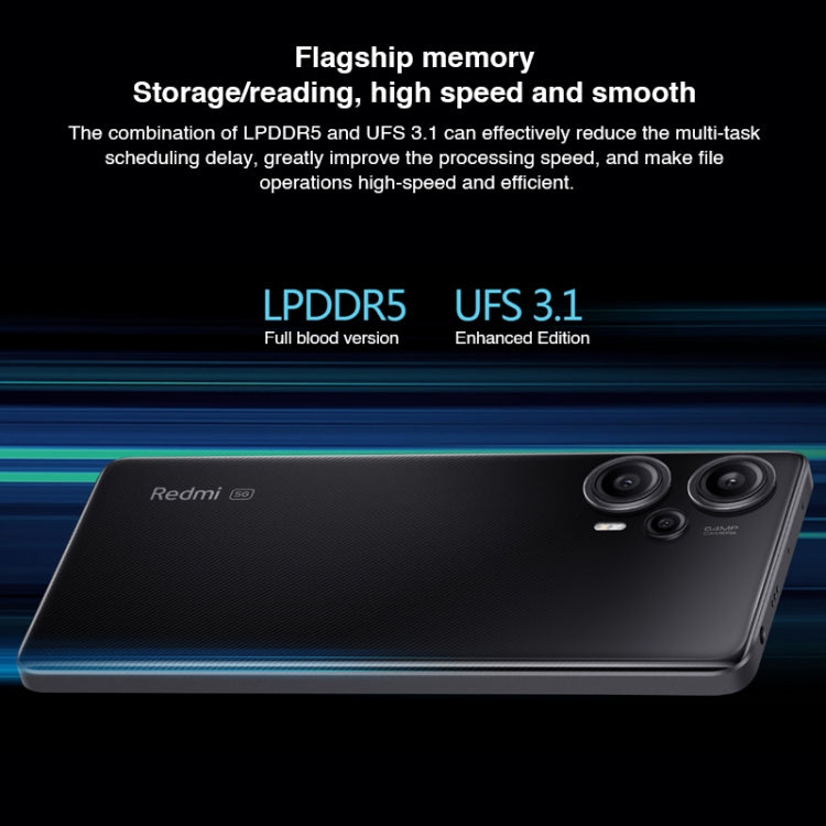 Xiaomi Redmi Note 12 Turbo 5G, 64MP Camera, 12GB+512GB, Triple Back Cameras, 5000mAh Battery, 6.67 inch MIUI 14 Snapdragon 7+ Gen2 Octa Core up to 2.91GHz, Network: 5G, Dual SIM, NFC, IR Control (Black)