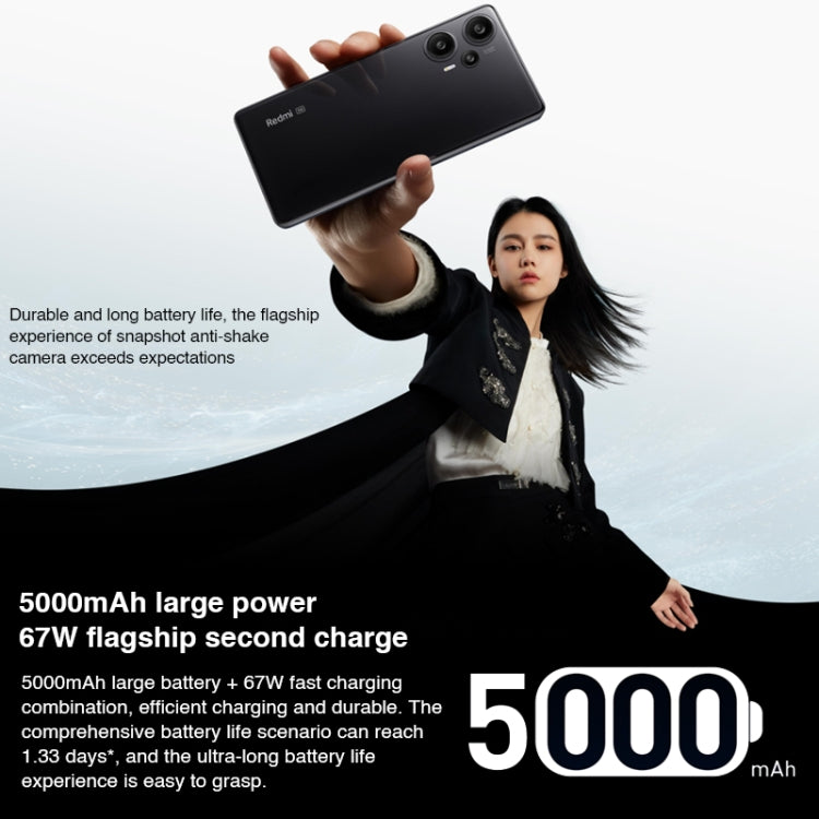 Xiaomi Redmi Note 12 Turbo 5G, 64MP Camera, 12GB+512GB, Triple Back Cameras, 5000mAh Battery, 6.67 inch MIUI 14 Snapdragon 7+ Gen2 Octa Core up to 2.91GHz, Network: 5G, Dual SIM, NFC, IR Control (Black)