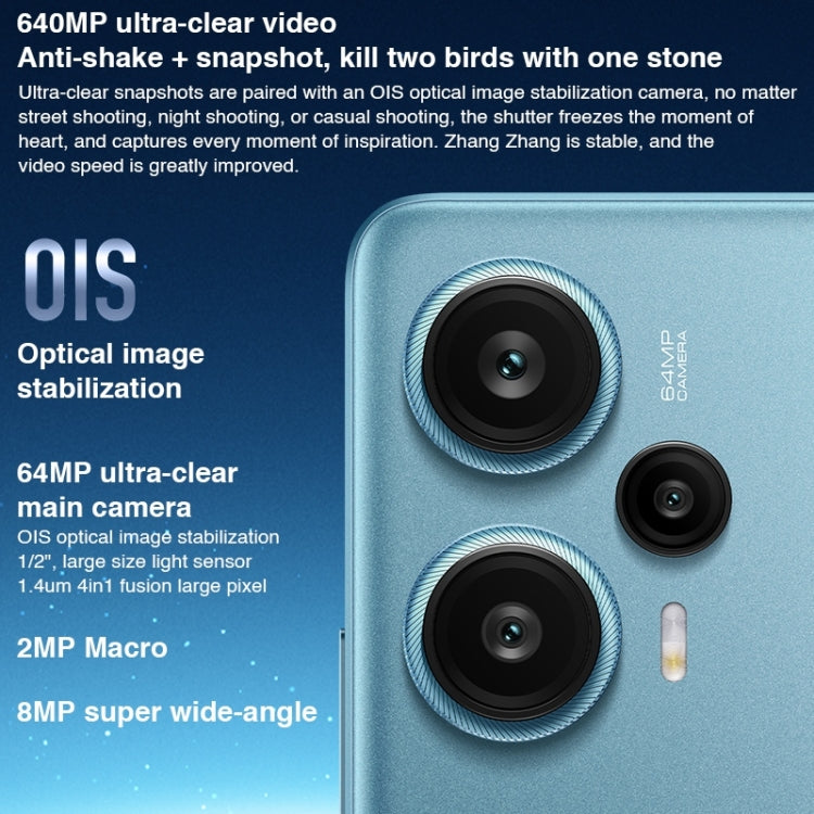 Xiaomi Redmi Note 12 Turbo 5G, 64MP Camera, 12GB+512GB, Triple Back Cameras, 5000mAh Battery, 6.67 inch MIUI 14 Snapdragon 7+ Gen2 Octa Core up to 2.91GHz, Network: 5G, Dual SIM, NFC, IR Control (Black)