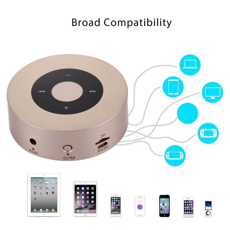 A8 Portable Stereo Bluetooth Speaker Built-in MIC, Support Hands-free Calls / TF Card / AUX IN, Pink, Silver, Gold, Grey, Red