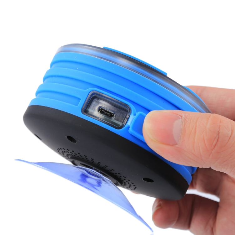 F013 Mini IPX7 Waterproof Bluetooth Speaker with LED Light & Suction Cup, Built-in Mic, FM Radio, 10m Range