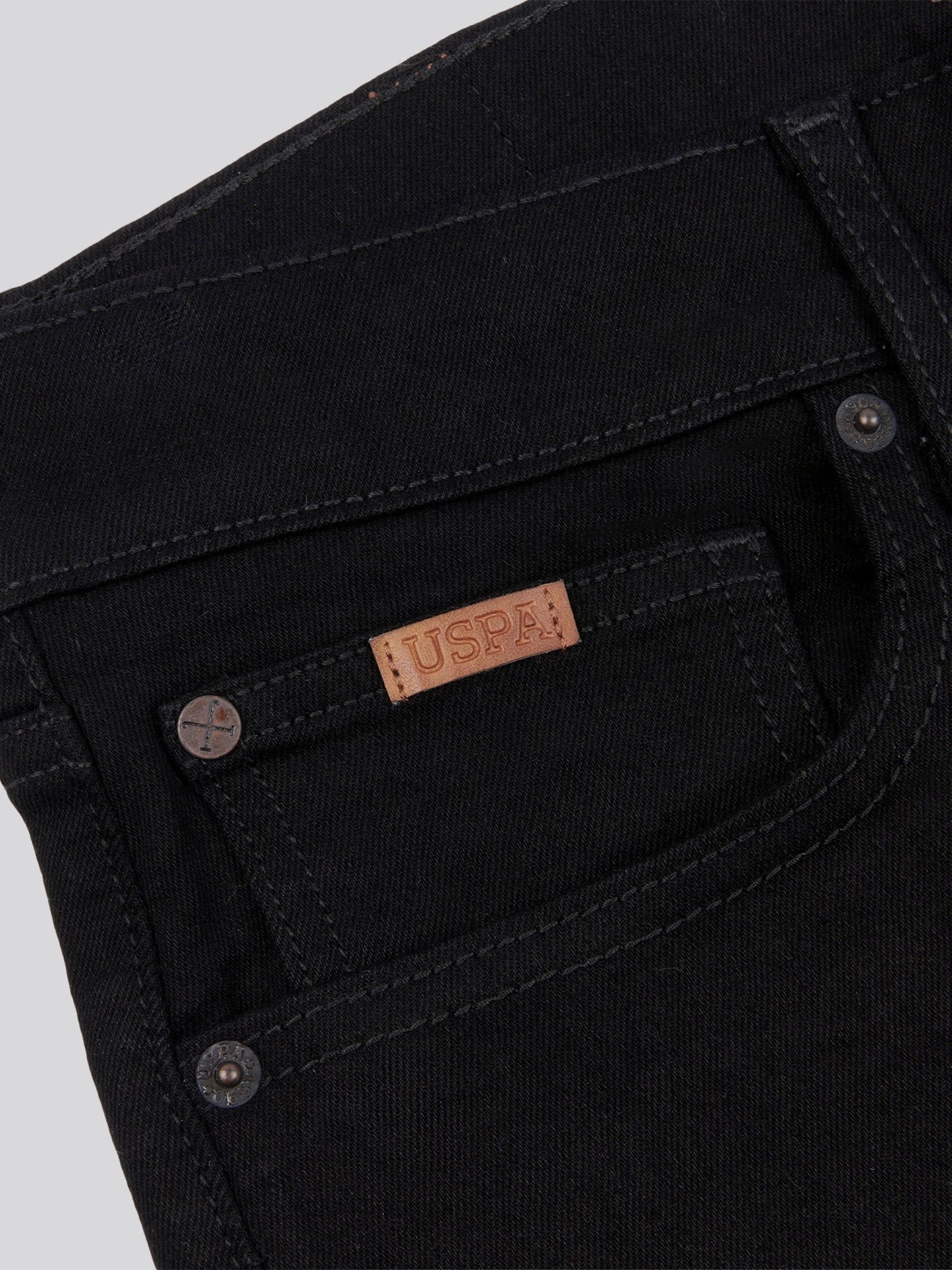 Mens 5 Pocket Regular Fit Denim Jeans in Black Wash
