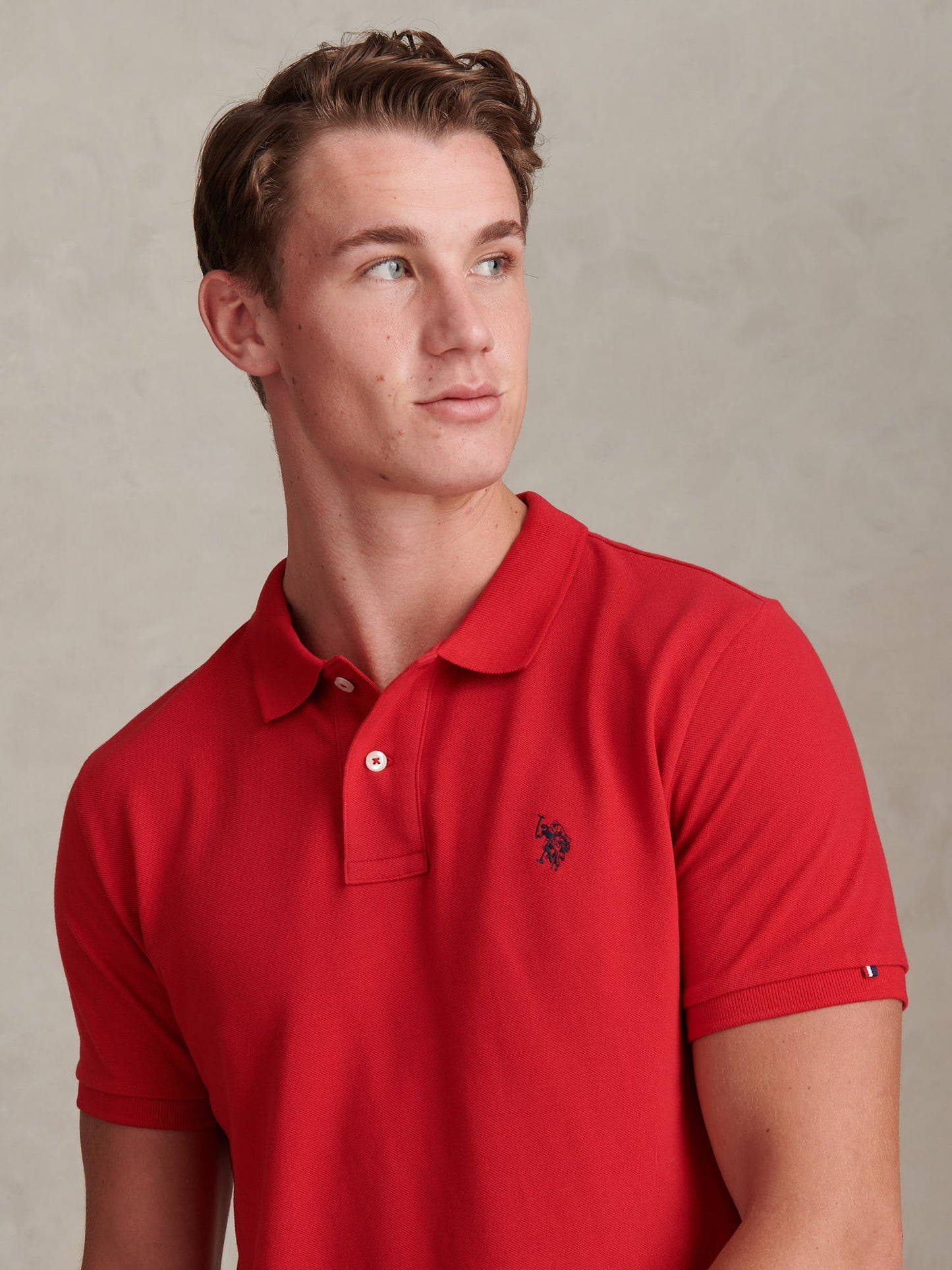 Mens Double Horsemen Polo Shirt Haute Red