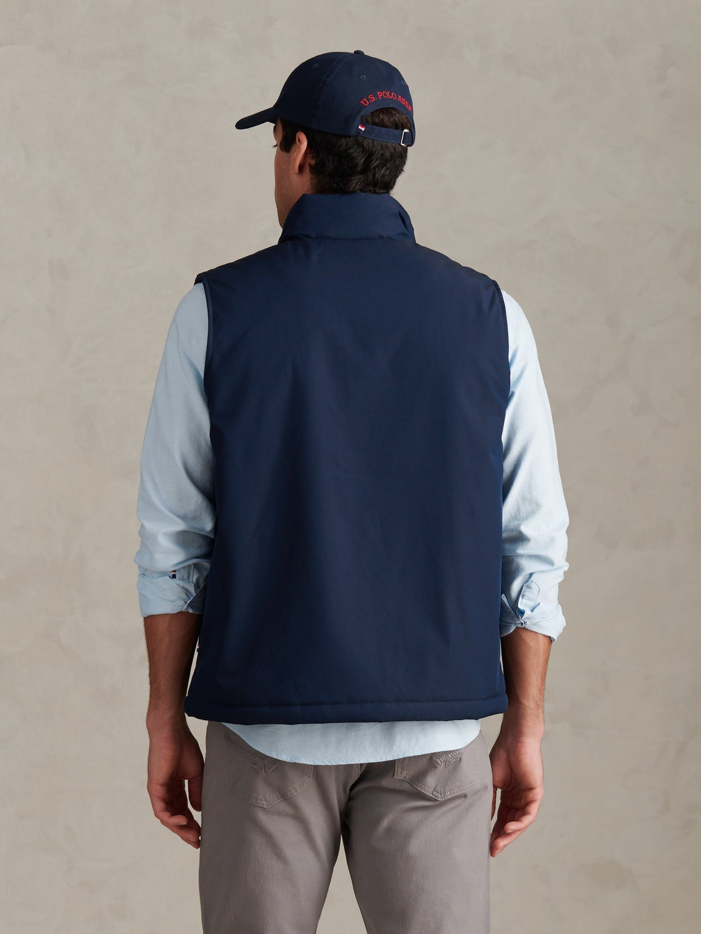 Mens Jersey Lined Quilted Gilet Dark Sapphire Navy / Moonlight Blue DHM