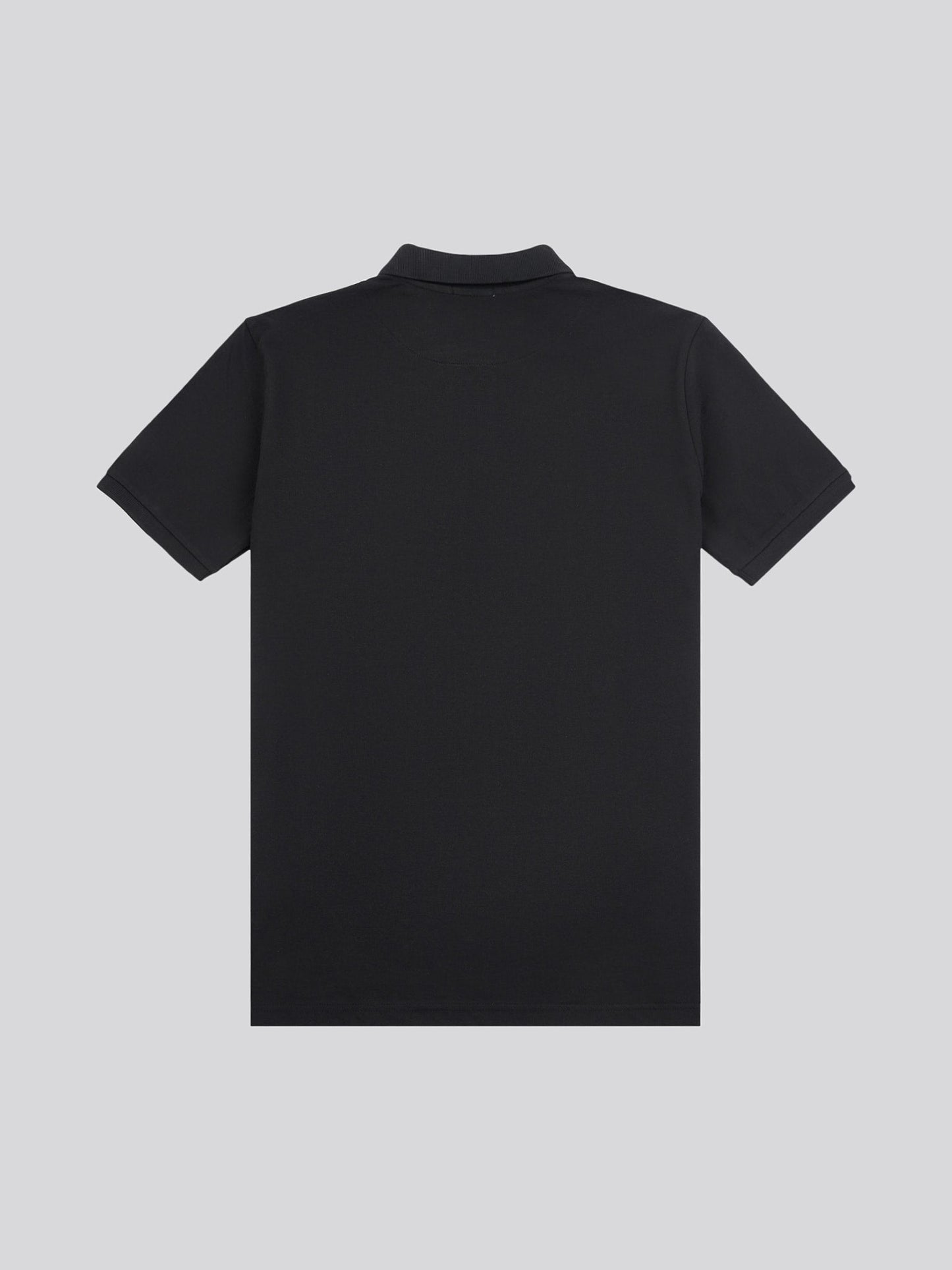 Mens Large Player Pique Polo Shirt in Black Bright White DHM