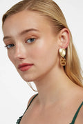 Malachi Matte Gold Leopard Drop Earrings