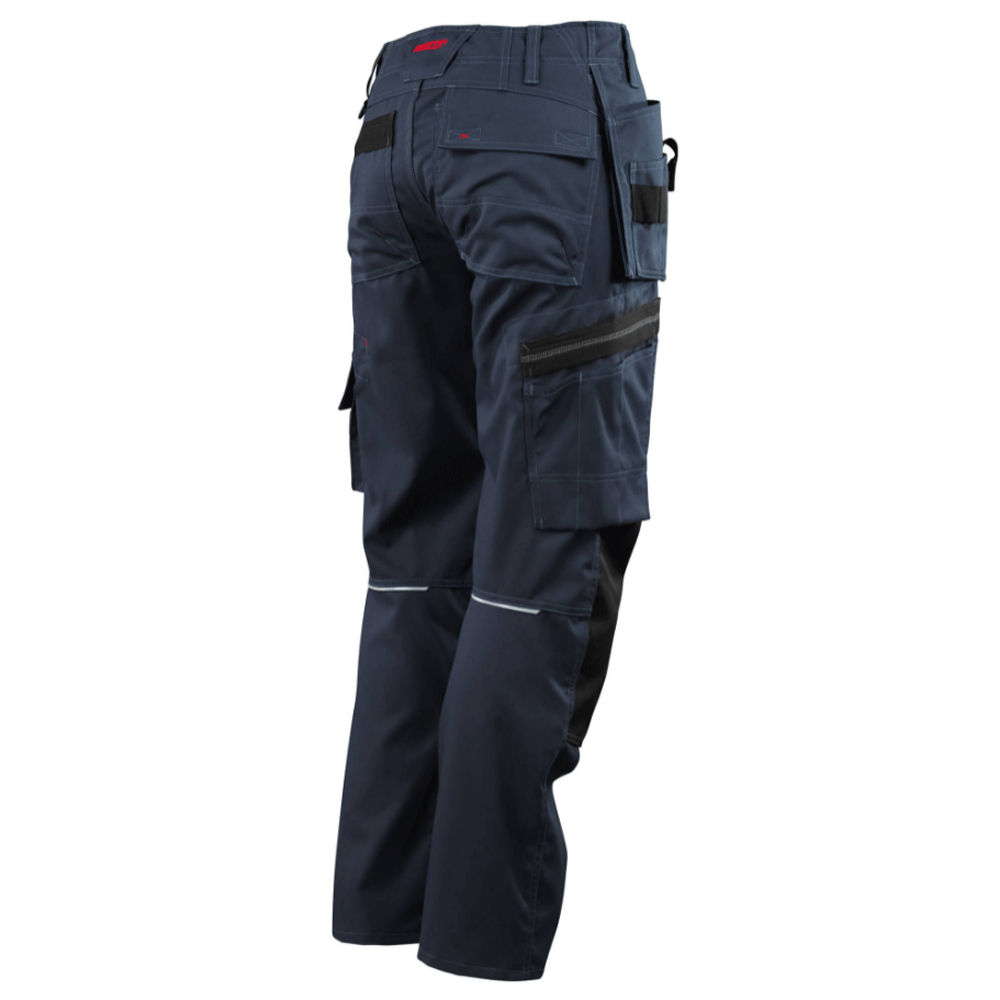 Mascot Lindos 07379 Kneepad Holster Pocket Work Trousers Navy Blue, 40" Waist, 35" Leg