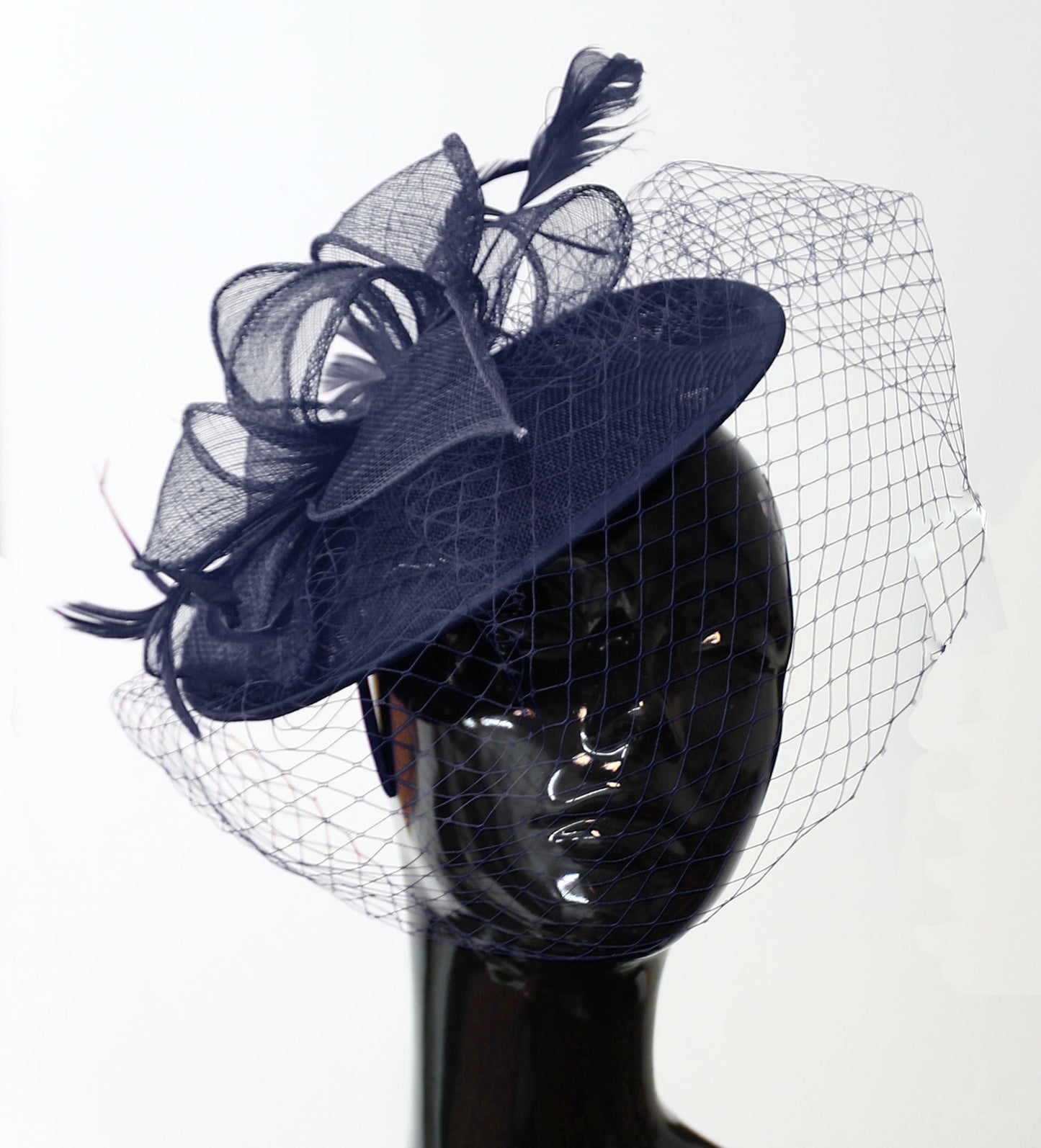 Medium Saucer Sinamay Headband Fascinator Wedding Ascot Hat Hatinator Birdcage Veil