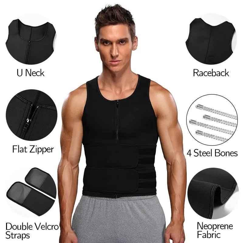 Men Waist Trainer Tank Tops Shapewear Slimming Body Shaper Compression Shirt Underwear