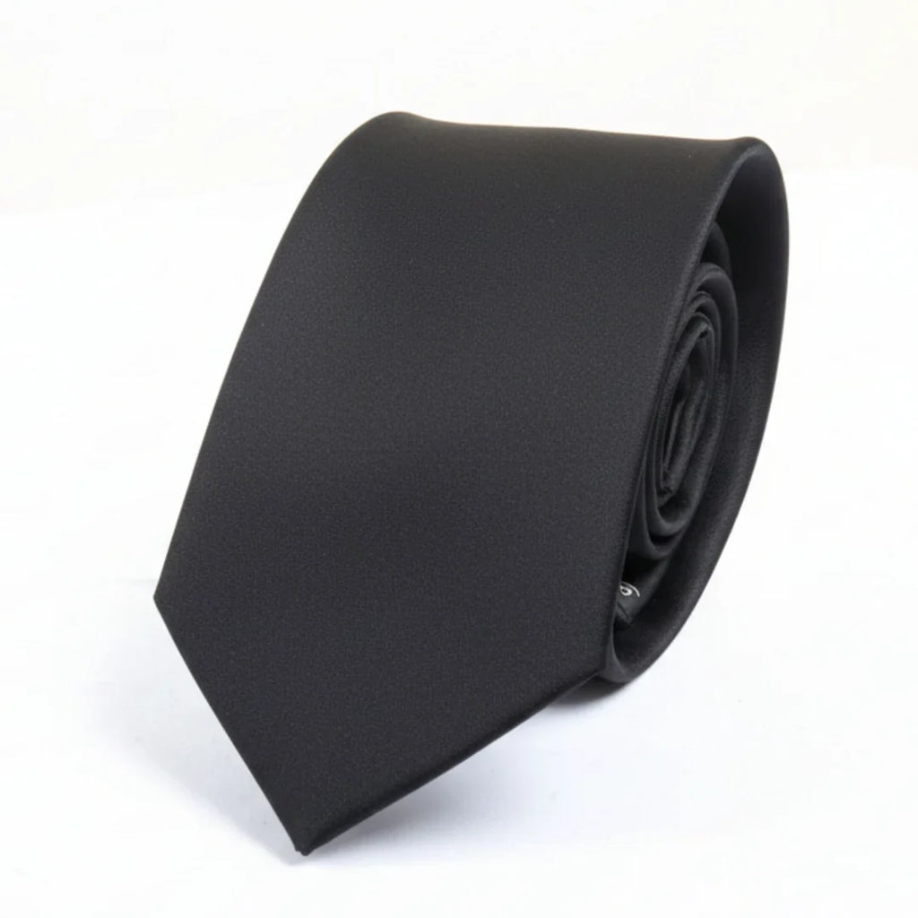 Men's Black Classic Formal Satin Tie