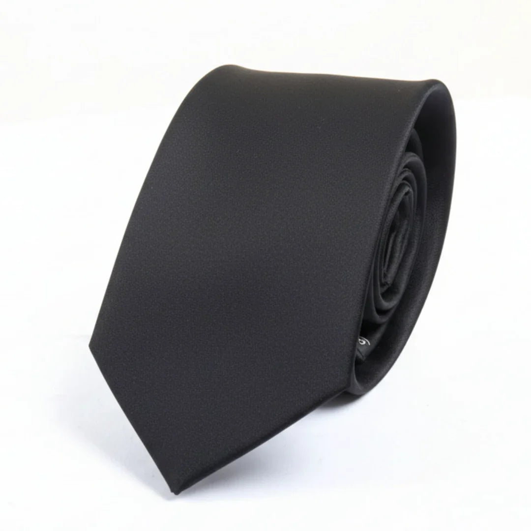 Men's Black Classic Formal Satin Tie