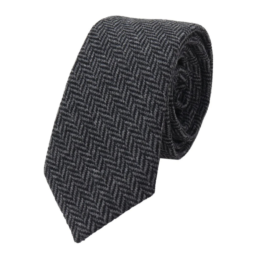 Men's Tweed Tie Hankie Set Classic British Heritage Wool Herringbone