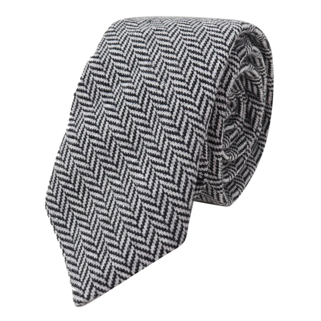 Men's Tweed Tie Hankie Set Classic British Heritage Wool Herringbone