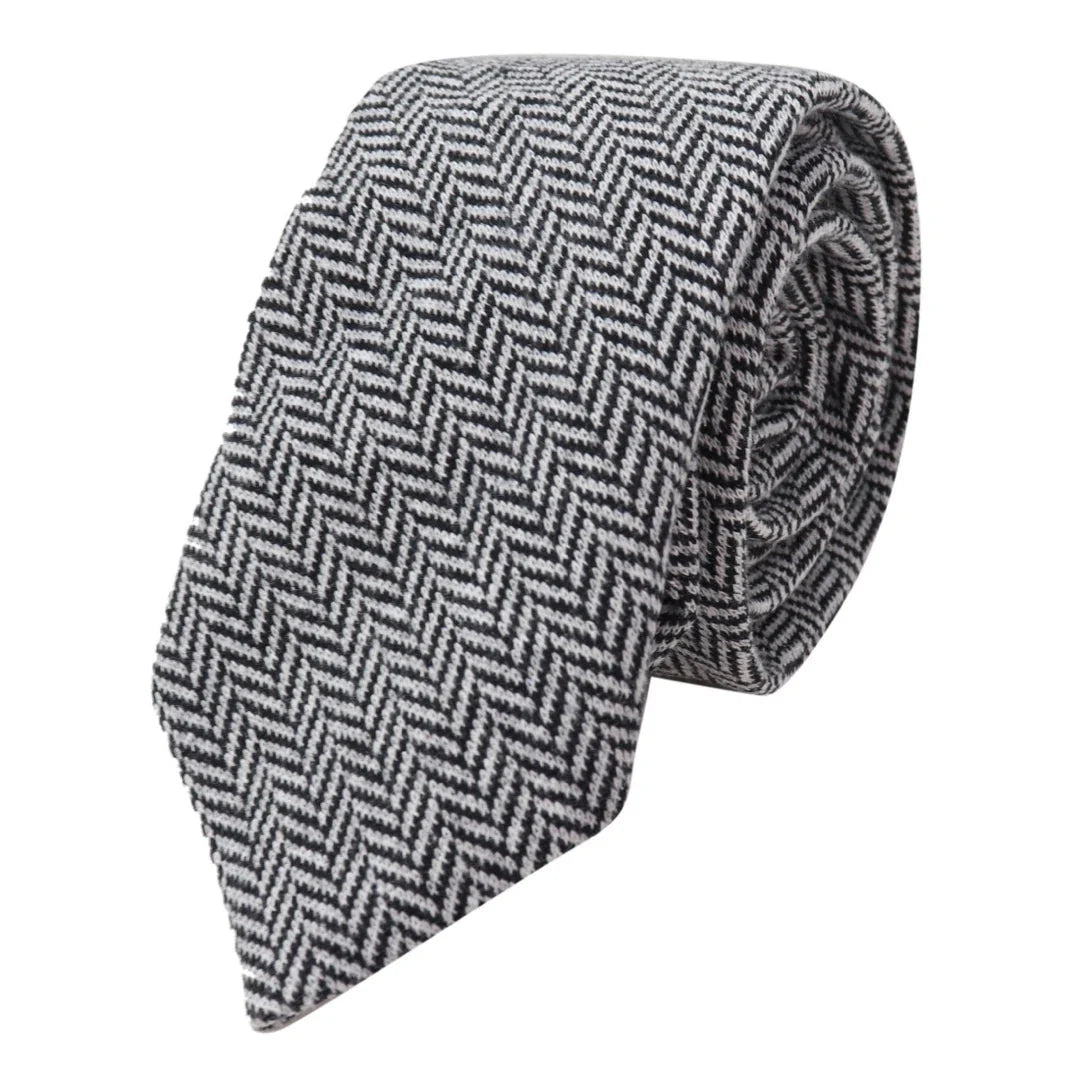 Men's Tweed Tie Hankie Set Classic British Heritage Wool Herringbone