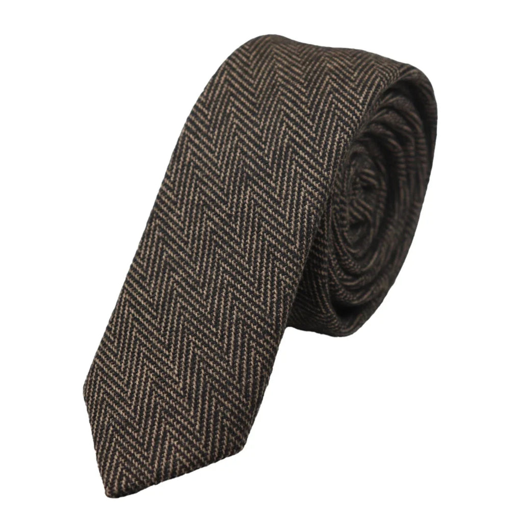 Men's Tweed Herringbone Tie & Pocket Square Set