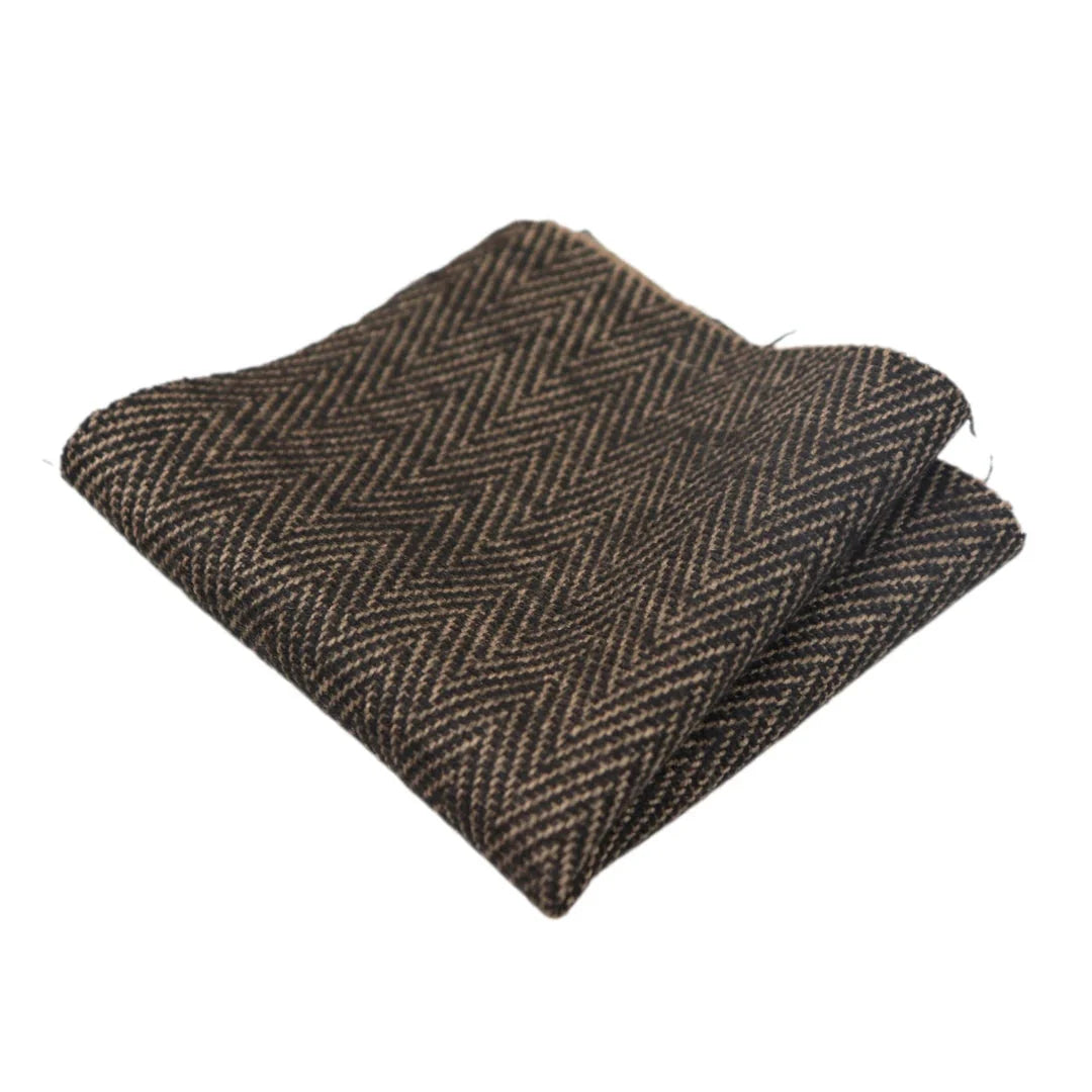 Men's Tweed Herringbone Tie & Pocket Square Set