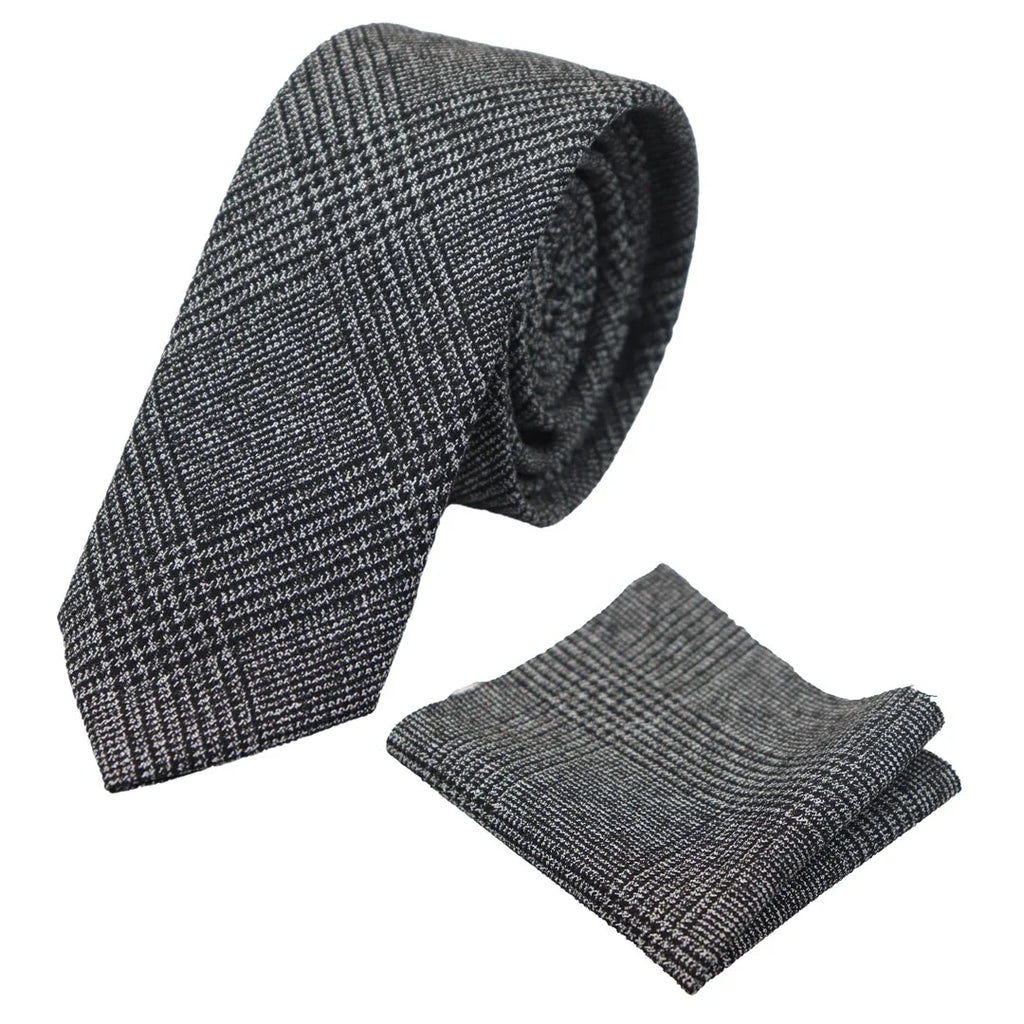 Men's Tweed Herringbone Tie & Pocket Square Set