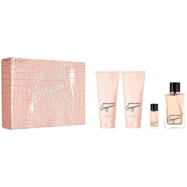 Michael Kors Gorgeous! Gift Set 100ml EDP + 100ml Body Lotion + 100ml Shower Gel + 5ml EDP