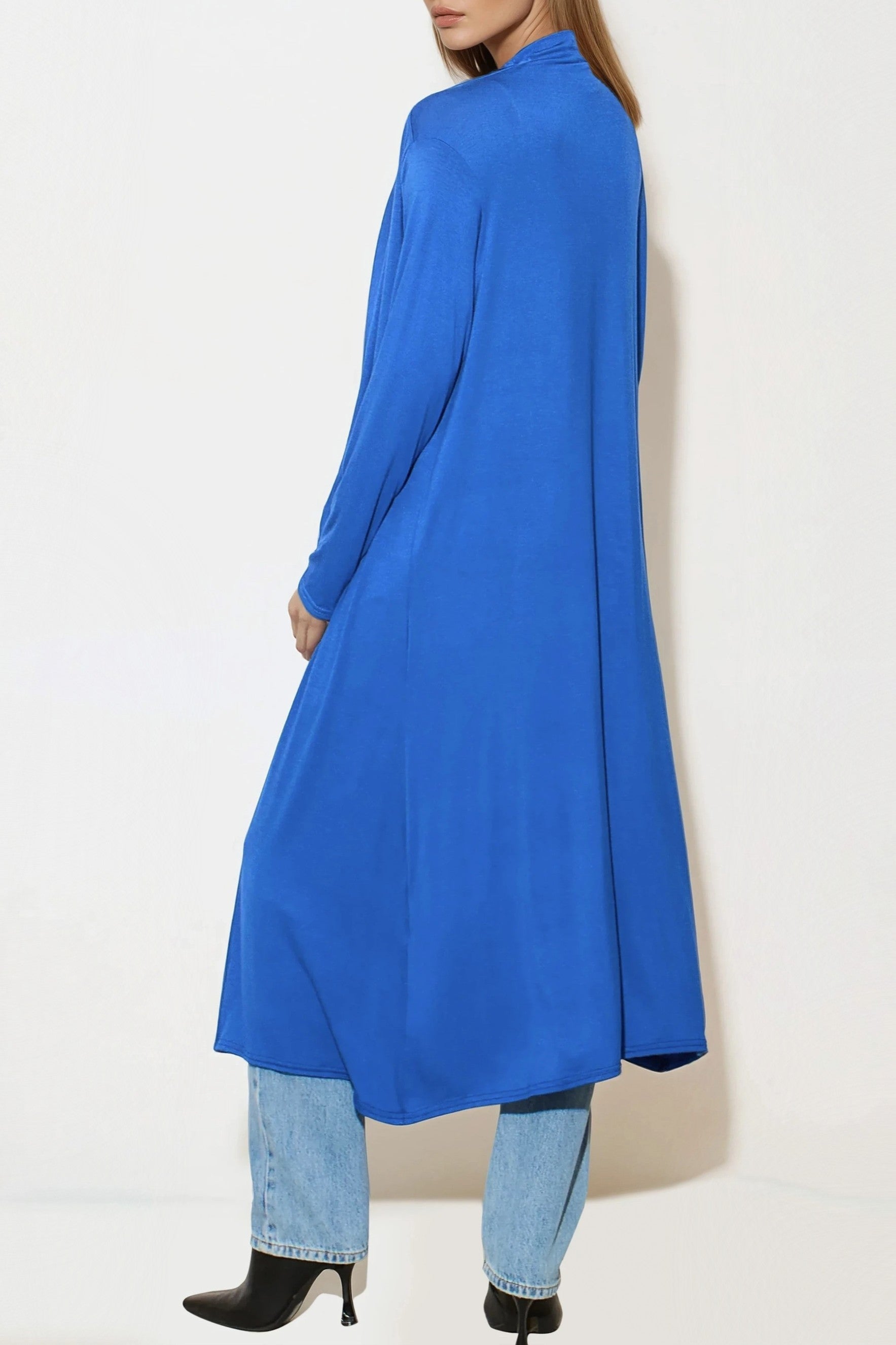 Royal Blue Jersey Longline Cardigan