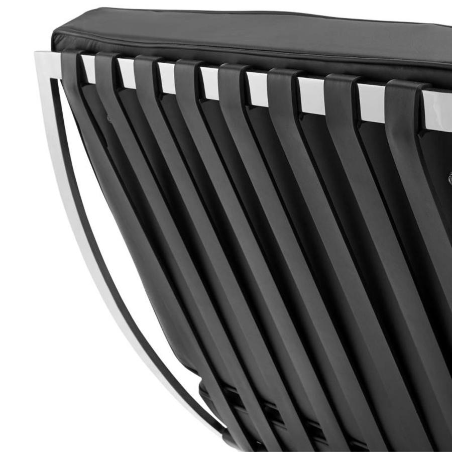 Classic Modern Barcelona Chair And Footstool, Black Leather