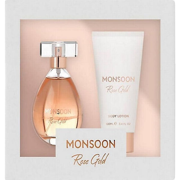 Monsoon Rose Gold Gift Set 50ml EDT + 100ml Body Lotion
