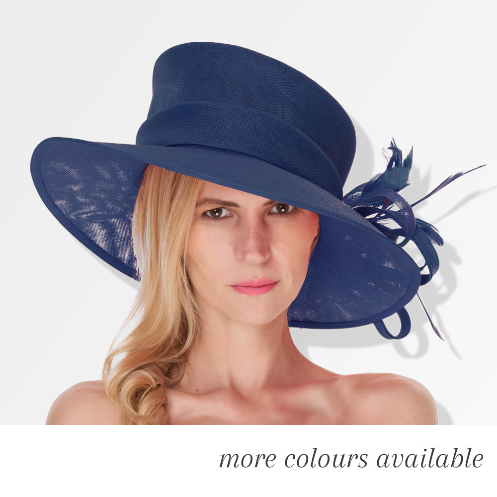 Caprilite Large Ladies Occasion Hats for Weddings Brim Top