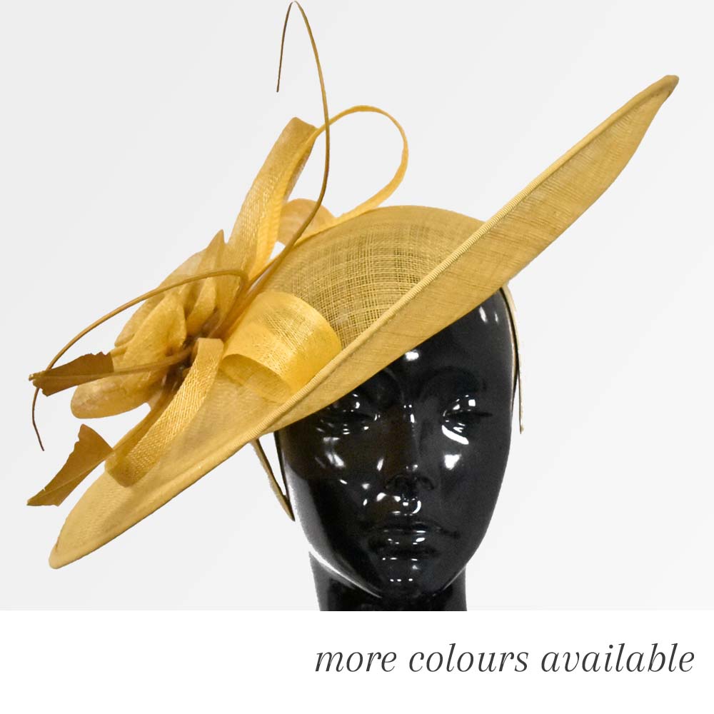 41cm Large SInamay Hatinator Disc Saucer Brim Hat Fascinator on Headband