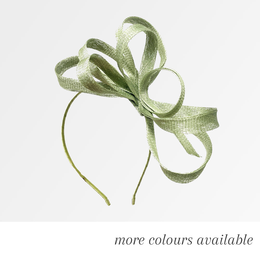 Sinamay Hoop Fascinator on Headband Vegan (no feathers)