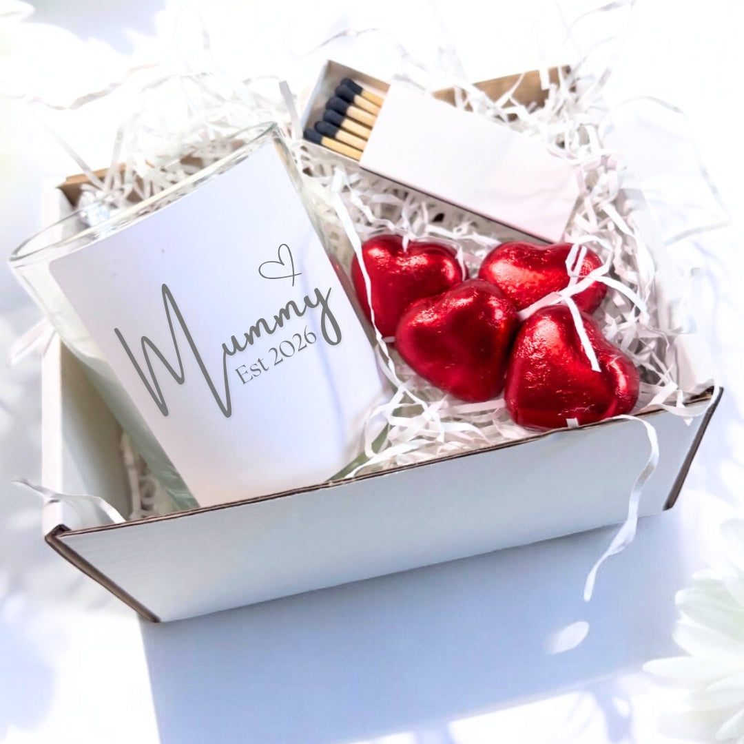 Personalised Mummy Est. 2026 Candle Gift Set | Hamper for Mum