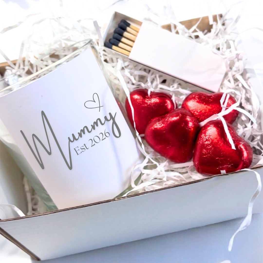 Personalised Mummy Est. 2026 Candle Gift Set | Hamper for Mum