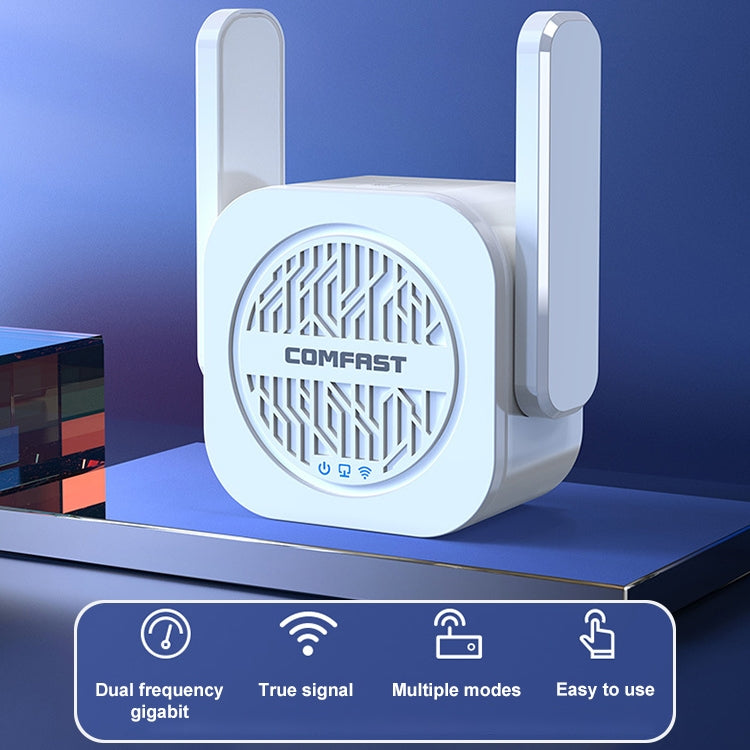 COMFAST CF-WR765AC 1200Mbps Dual Band Wireless Repeater Amplifier with External Antenna, CF-WR765AC