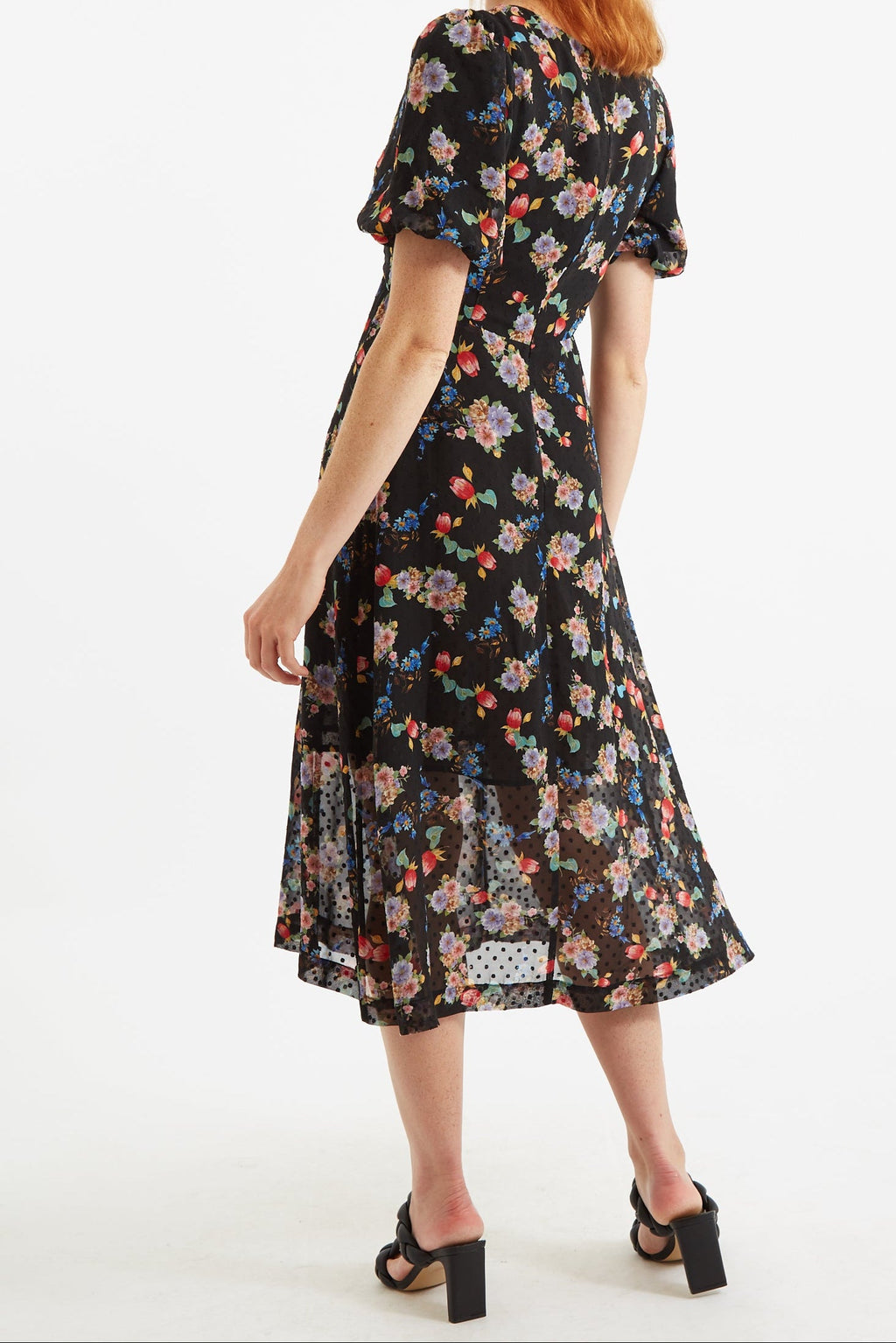 Louche Nadine Carpathian Florals Print Midi Dress