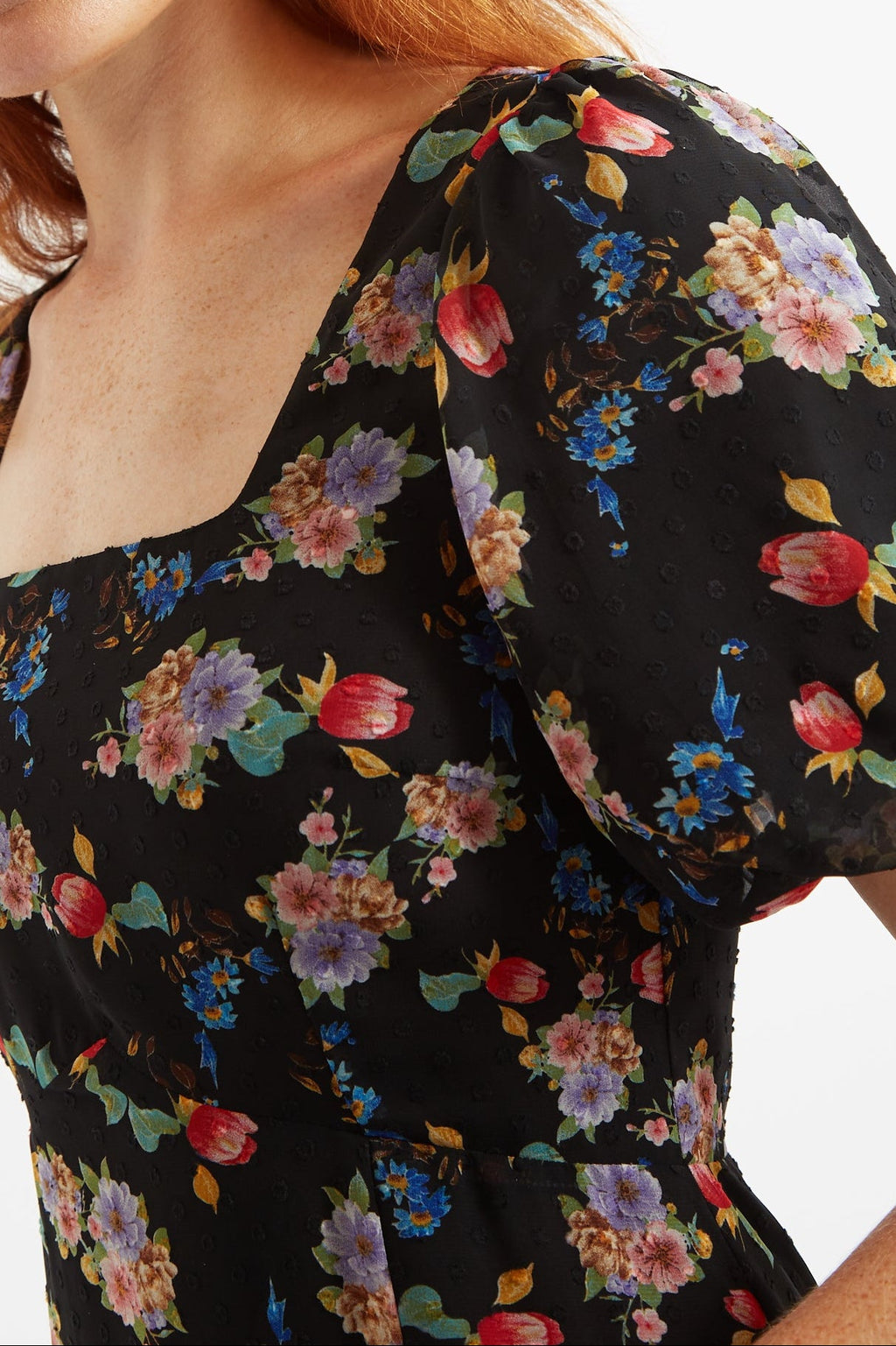 Louche Nadine Carpathian Florals Print Midi Dress