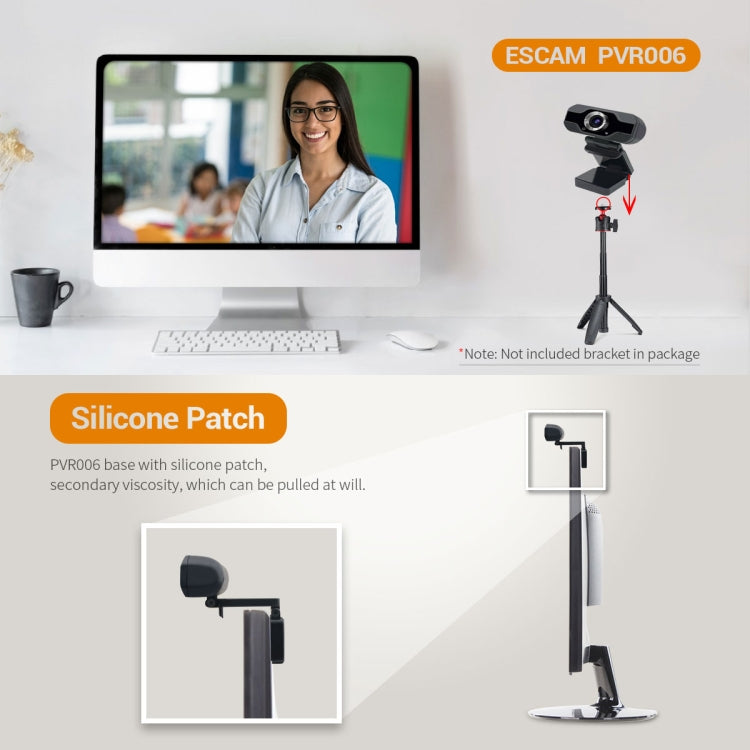 ESCAM PVR006 HD 1080P USB2.0 HD Webcam with Microphone for PC