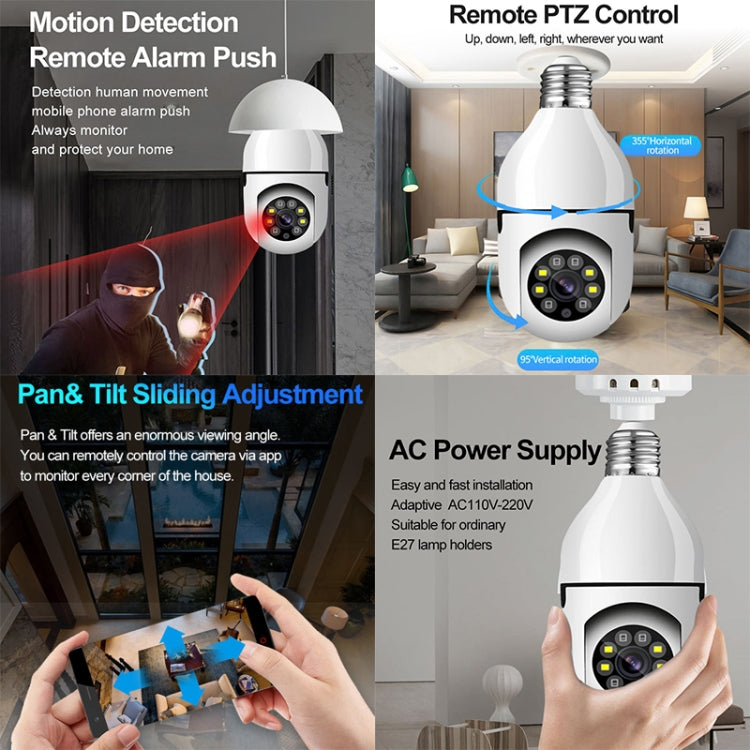 GA-C11 1080P 2MP 2.4G Single Frequency Two-way Voice Intercom Bulb Camera (White)