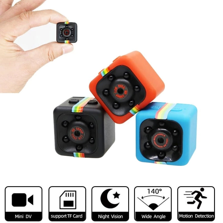 SQ11 Mini DV HD 1080P 6 LEDs Sport Recorder Camera with Holder, Support Monitor Detection & IR  & TF Card (Black)